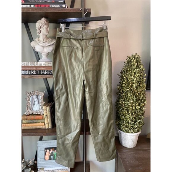 Peter Som Collective Faux Leather Pants Green Womens Size 4 - Picture 8 of 12